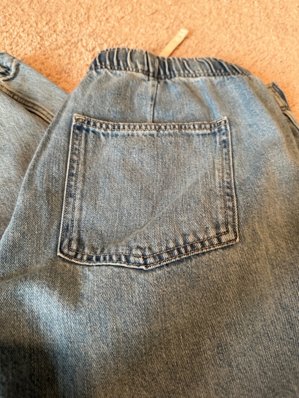 Women’s Barrel Light Blue Denim Drawstring Jeans